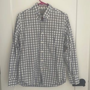 J Crew Ling Sleeve Button Down - Gray Gingham S